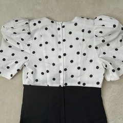 Leslie Lucks Vintage 80s Polkadot Puffed Sleeve Dress Size 4 Petite