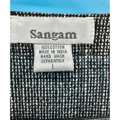 Vtg Sangam Womens L Cotton Lagenlook Artsy Minimalist Gray Black Batwing Jacket