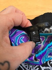 vintage 90’s | purple abstract print maximalist festival leggings | WMS S