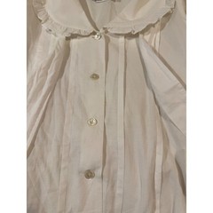 Laura Ashley Vintage 80s White Peter Pan Collar Blouse Puff Sleeve Pintuck Bow