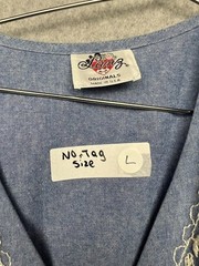 Vintage Lanz Originals Blue Chambray Midi Dress Vest Embroidery Cottagecore