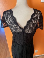 Vintage 1950s 50s Cocktail Black Wiggle Dress Sz M