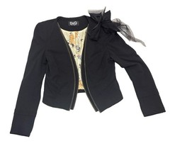 Vintage D&G Dolce Gabbana Y2K Black Tulle Bow Blazer Goth Archive EU 36