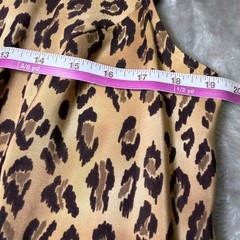 Vintage Studio C Womens Size 16W Leopard Print Shift Dress Sleeveless Floral Hem