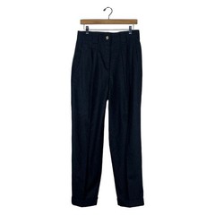 Laurel Escada Vintage Pleated Solid Wool Trousers Charcoal Grey High Rise Size40