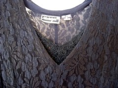 Vintage Nostalgia NAVY BLUE Lace Maxi Dress – size M/L