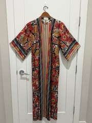 VTG 1950s Womens RHAPSODY by Glazier-Chicago Maxi Dress Robe Polyester Large