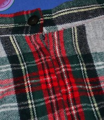 Vintage 70s Tartan Plaid MIDI CIRCLE SKIRT Academic Red Green Holiday 13/14