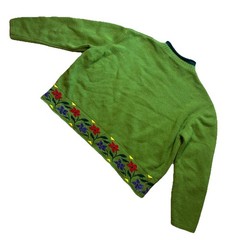VTG 80’s United Colors of Benetton Sweater Wool Blend Green Italy cropped