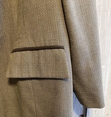 Vtg KASPER II Suit Jacket Blazer 16W Brown Rayon Faux Suede Trim Equestrian EUC