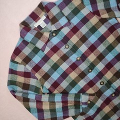 vintage 90s plaid check wool shacket chore jacket coat sz 8 western heritage