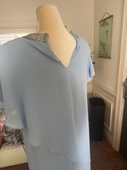 Chiffon Vintage Evening ware/ Beaded Ice Blue Wedding ware Dress Circa 1980’s