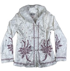 Women’s Vintage Wei Na Si White Embroidered Shirt Size XL