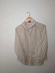 Organically Grown By Arpeja Womens Medium Lightweight Cotton Button Up Shirt VTG