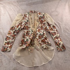 Vintage 80’s Floral Cottagecore Prairie Skirt Top Set Puff Romantic Fairy Sz 5