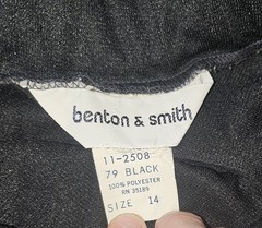 Benton & Smith Black Pleated Skirt 14 Vintage Classic Preppy Schoolgirl Midi