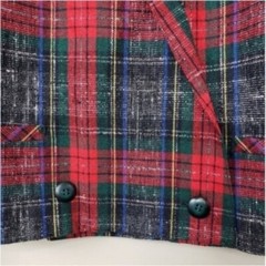 Vintage Paddle & Saddle | Red Green Blue Yellow Plaid Blazer