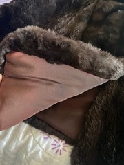 Vintage Womens I.R. FOX Brown Simulation Faux Fur Cape Shawl Wrap Stole New York