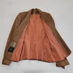Vintage 1980s Brown Blazer Jacket Women Tailored Size S Designer Murray Sices