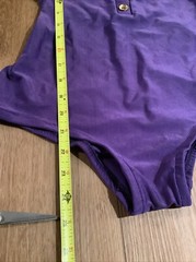 Vintage Oleg Cassini Peter Pan Swimsuit Purple Button Front 60s 70s Repair