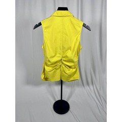Vintage Express Design Studio Yellow Ruched Sleeveless Y2K Top M