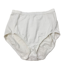 Vintage Vanity Fair Brief Panty Sissy White 2XL Elastic Logo Waist Rear Seam