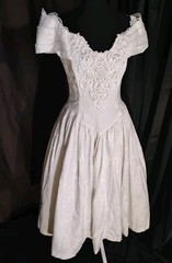 Scott McClintock Vintage Ivory Off Shoulder jacquard Dress 1980s Medium