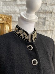 Vintage TAIGA Wool Bolero Cropped Military Look Trim Collar Size 2