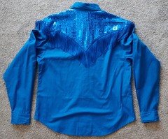 Vintage Western Collection Blue w/Fringe Sequines Long Sleeve Meduim
