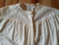 Katz Ivory White Bed Jacket Lace Delicate Short Sleeved Baby Doll