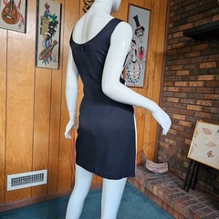 Vintage 80s New Wave Op Art Harlequin Geo Color Block Mini Party Shift Dress S