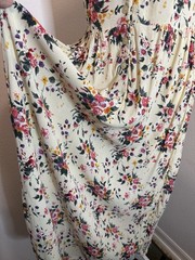 Vintage Lillian Lorow Floral Dress L Rayon Midi Button Front 90s Made in India