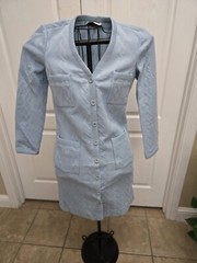 Vintage Butte Knit 100 percent Dacron Polyester Blue Dress