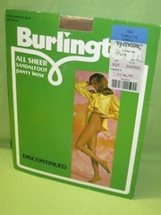 BURLINGTON Vintage 1970’s Women’s SMALL All Sheer Sandalfoot PANTY HOSE Sunglow