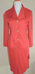 NWT VINTAGE CARON PETITE RUST POLY BLEND 2 PIECE SKIRT SUIT SIZE 4