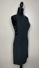 Vintage Alyce Designs Little Black Shift Dress Rhinestone Jeweled Sides Size 6