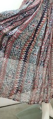 Vintage Tribal Boho Maxi Broomstic Skirt Peasant African Zig Zag Rayon Blend New