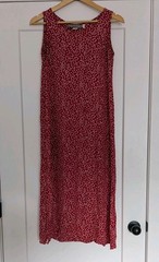 Vintage Carol Anderson Cottagecore Red Floral Dress Small Rayon Made In USA