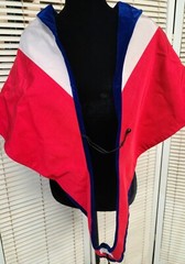 Vintage Cotrell Leonard Doctorate Graduation Cape Gown PHD Cloak Red White Blue