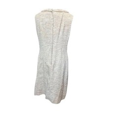 1970s California Girl Dress Size 14 Mod Scarf Neck Sheath Cream Textured