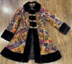 Vintage Country Pacer Tapestry Carpet Womens Coat 70s Boho Size S Flaws