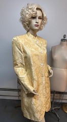 NWT J Peterman Life at Chenonceaux Silk Damask Cutaway Jacket Bust 36-38 $335.00