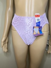 Vintage Maidenform Floral Lace Mesh Hi-Cut Lavender Bikini Panties NWT Size 5