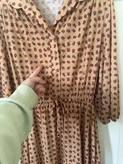 Vtg 70s 80s Tabby Of California Rose Floral Knit Midi Dress 3/4 Sleeve 12 M