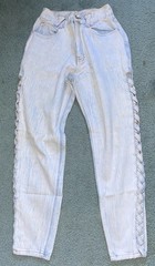 Women’s Vintage Faded 80’S Anti Basic Daily Jeans Braided Sides High Rise Sz 7/8