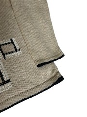 Vtg Crazy Horse Liz Claiborne Tight Cable Knit Sweater Women Sz PXL Beige Black
