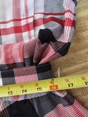 Vintage TC II Plaid Shirtwaist Dress 14 Red Black White POCKETS Belted Pristine
