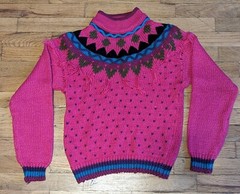 Vtg JJ Fargo Pink Textured Sweater – Women’s MEDIUM – Tassel Shoulder Pad Korea