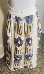 Vintage Guatemalan Corte Skirt Midi Aztec Handwoven Maya Textile Boho sz M