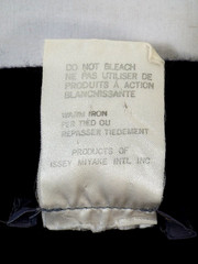 Vintage 1980s Issey Miyake Pink Black Cotton Dress Medium Open Back Brush Label